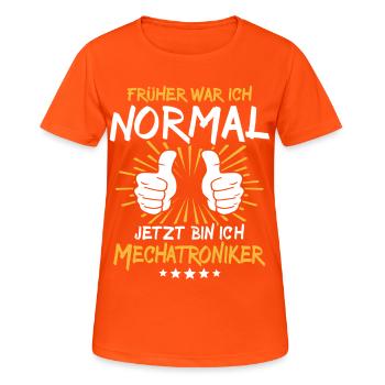 Mechatroniker Spruch - Frauen T-Shirt atmungsaktiv - Neonorange - Vorne - AI Model Female 172 dark (172cm)
