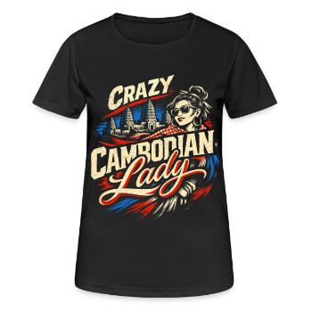 Cambodge Cambodgiens - T-shirt respirant Femme - noir - Devant - AI Model Female 172 light (172cm)