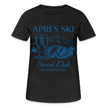 Après Ski Social Club For Members Only - Women's Breathable T-Shirt - black - Front - AI Model Female 172 light (172cm)
