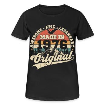 Original 1976 Jahrgang Vintage Geburtstag Geschenk - Frauen T-Shirt atmungsaktiv - Schwarz - Vorne - AI Model Female 172 light (172cm)
