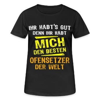 Don du monteur de cuisinière - T-shirt respirant Femme - noir - Devant - AI Model Female 172 light (172cm)
