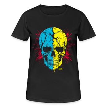 Crâne - T-shirt respirant Femme - noir - Devant - AI Model Female 172 light (172cm)