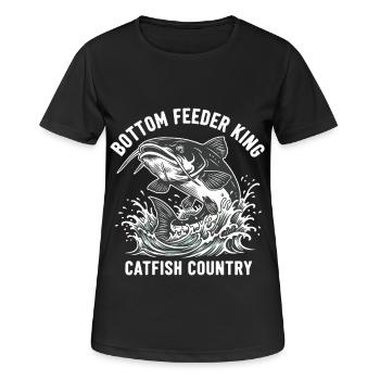 Fishing Catfish King River Bottom - Women's Breathable T-Shirt - black - Front - AI Model Female 172 light (172cm)