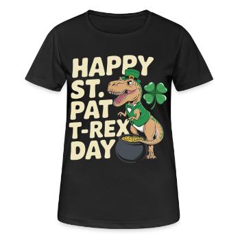 Dino Leprechaun St Patrick Day - Frauen T-Shirt atmungsaktiv - Schwarz - Vorne - AI Model Female 172 light (172cm)