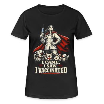 Tierarzt Tiermediziner I Came I Saw I Vaccinated - Frauen T-Shirt atmungsaktiv - Schwarz - Vorne - AI Model Female 172 light (172cm)