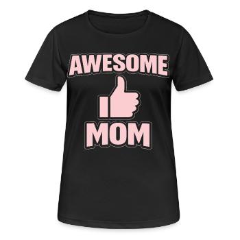 AWESOME MOM – Pink Cool Statement - Women's Breathable T-Shirt - black - Front - AI Model Female 172 light (172cm)