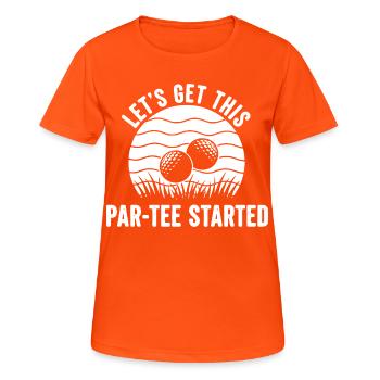 Par Tee Golf Spruch - Frauen T-Shirt atmungsaktiv - Neonorange - Vorne - AI Model Female 172 dark (172cm)