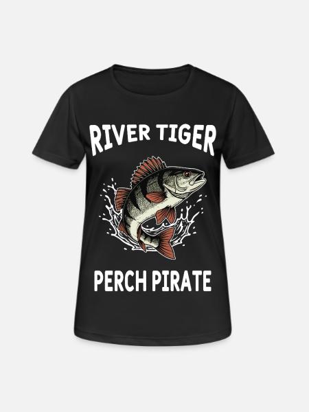 Angeln auf Barch River Tiger - Frauen T-Shirt atmungsaktiv - Schwarz