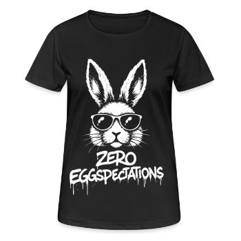 Zero Eggspectations - Frauen T-Shirt atmungsaktiv - Schwarz - Vorne - AI Model Female 172 light (172cm)