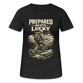 Préparateur Survivaliste Préparé bat Chance - T-shirt respirant Femme - noir - Devant - AI Model Female 172 light (172cm)