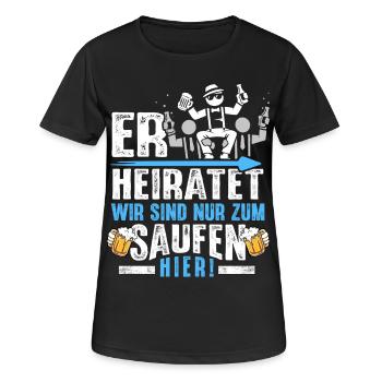 T-shirt de fête de garçon Hommes Grondement de fête de garçon - T-shirt respirant Femme - noir - Devant - AI Model Female 172 light (172cm)