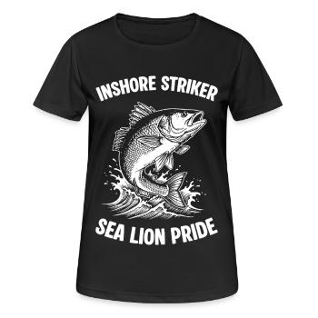 Sea Fishing Sea Bass Striker - Women's Breathable T-Shirt - black - Front - AI Model Female 172 light (172cm)