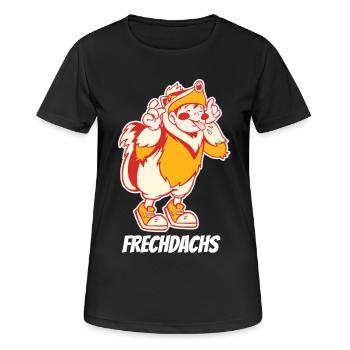 Frechdachs – Der freche Spitzbube - Frauen T-Shirt atmungsaktiv - Schwarz - Vorne - AI Model Female 172 light (172cm)