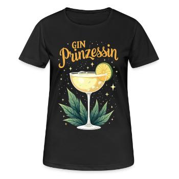 Gin Prinzessin – Queen of Gin & Tonic - Frauen T-Shirt atmungsaktiv - Schwarz - Vorne - AI Model Female 172 light (172cm)
