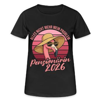 Don de retraite Flamingo 2026 pour le retraité - T-shirt respirant Femme - noir - Devant - AI Model Female 172 light (172cm)