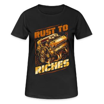 Auto Restauration Rust To Riches - Frauen T-Shirt atmungsaktiv - Schwarz - Vorne - AI Model Female 172 light (172cm)