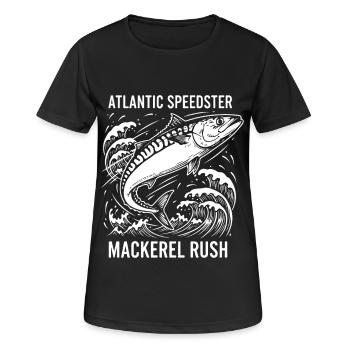 Seefischen, Makrelen, Makrelenrausch, Rausch - Frauen T-Shirt atmungsaktiv - Schwarz - Vorne - AI Model Female 172 light (172cm)