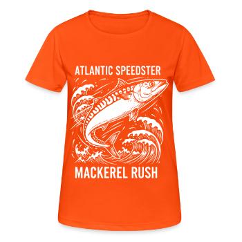 Seefischen, Makrelen, Makrelenrausch, Rausch - Frauen T-Shirt atmungsaktiv - Neonorange - Vorne - AI Model Female 172 dark (172cm)