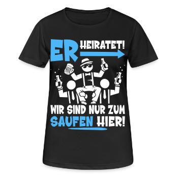 T-shirt de fête de garçon Hommes Grondement de fête de garçon - T-shirt respirant Femme - noir - Devant - AI Model Female 172 light (172cm)