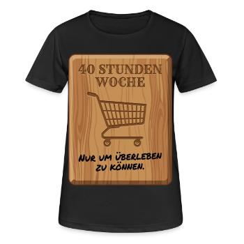 40_Stunden_Woche - Frauen T-Shirt atmungsaktiv - Schwarz - Vorne - AI Model Female 172 light (172cm)