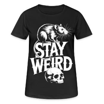 Stay Weird Ratte - Frauen T-Shirt atmungsaktiv - Schwarz - Vorne - AI Model Female 172 light (172cm)