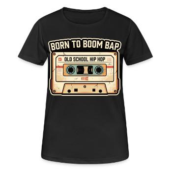Old School Hip Hop Kassette Retro Design - Frauen T-Shirt atmungsaktiv - Schwarz - Vorne - AI Model Female 172 light (172cm)