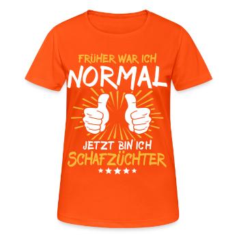 Sheep Breeder Saying - Women's Breathable T-Shirt - neon orange - Front - AI Model Female 172 dark (172cm)