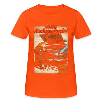 Auto Restauration Auto Archaeologist - Frauen T-Shirt atmungsaktiv - Neonorange - Vorne - AI Model Female 172 dark (172cm)