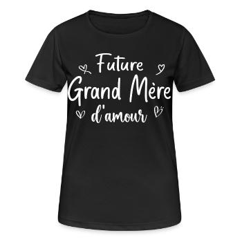 Future grand mère d amour - T-shirt respirant Femme - noir - Devant - AI Model Female 172 light (172cm)