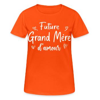 Future grand mère d amour - T-shirt respirant Femme - orange néon - Devant - AI Model Female 172 dark (172cm)