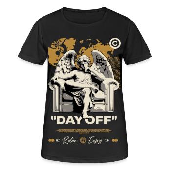 Jour Off Ange sur Trône - T-shirt respirant Femme - noir - Devant - AI Model Female 172 light (172cm)