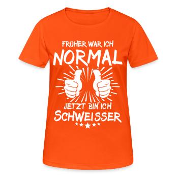 welder - Women's Breathable T-Shirt - neon orange - Front - AI Model Female 172 dark (172cm)