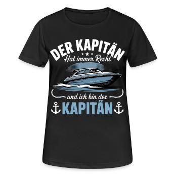 Kapitän Boot Bootsführerschein - Frauen T-Shirt atmungsaktiv - Schwarz - Vorne - AI Model Female 172 light (172cm)