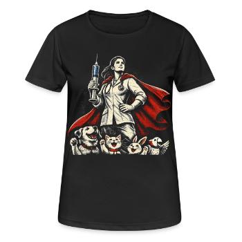 Tierärztin Tiermedizinerin - Frauen T-Shirt atmungsaktiv - Schwarz - Vorne - AI Model Female 172 light (172cm)
