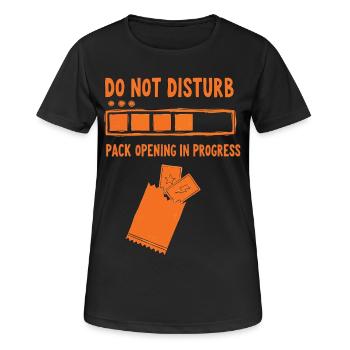 Nicht stören Pack-Öffnung im Laufenden Handel - Frauen T-Shirt atmungsaktiv - Schwarz - Vorne - AI Model Female 172 light (172cm)
