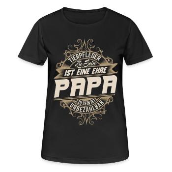 Tierpfleger Papa - Frauen T-Shirt atmungsaktiv - Schwarz - Vorne - AI Model Female 172 light (172cm)