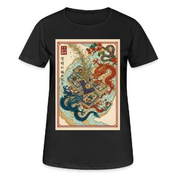 Carte à collectionner légendaire du Dragon God Pack - T-shirt respirant Femme - noir - Devant - AI Model Female 172 light (172cm)