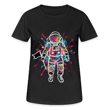 Space Astronaut Scribble Doodles Color - Women's Breathable T-Shirt - black - Front - AI Model Female 172 light (172cm)
