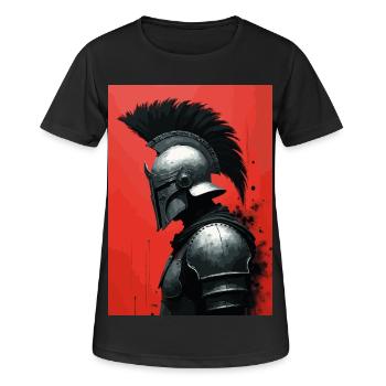 Spartanischer Krieger Rot - Frauen T-Shirt atmungsaktiv - Schwarz - Vorne - AI Model Female 172 light (172cm)