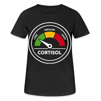 Cadeau drôle d’hormones Cortisol Meter - T-shirt respirant Femme - noir - Devant - AI Model Female 172 light (172cm)