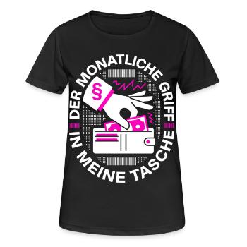 Der Monatliche Griff In Meine Tasche - Frauen T-Shirt atmungsaktiv - Schwarz - Vorne - AI Model Female 172 light (172cm)