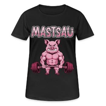 Gewichtheber MASTSAU Muskelaufbau Lustiges - Frauen T-Shirt atmungsaktiv - Schwarz - Vorne - AI Model Female 172 light (172cm)