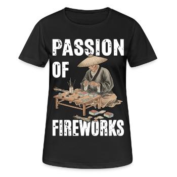 Passion des feux d’artifice - T-shirt respirant Femme - noir - Devant - AI Model Female 172 light (172cm)