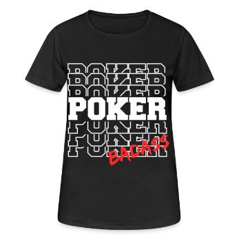 Poker Badass BLC - Frauen T-Shirt atmungsaktiv - Schwarz - Vorne - AI Model Female 172 light (172cm)