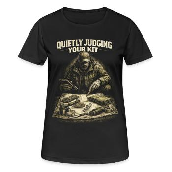 Survivaliste Préparateur Jugeant Votre Équipement - T-shirt respirant Femme - noir - Devant - AI Model Female 172 light (172cm)