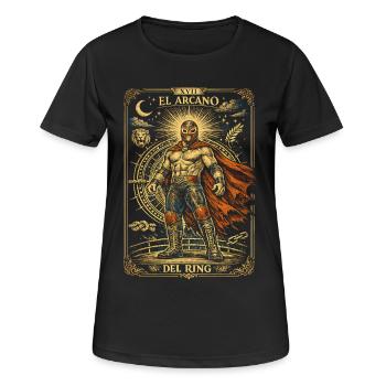 Lucha Libre Luchador Tarot Card - T-shirt respirant Femme - noir - Devant - AI Model Female 172 light (172cm)