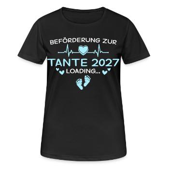 Tante 2027 Herz Schwangerschaft Verkündung - Frauen T-Shirt atmungsaktiv - Schwarz - Vorne - AI Model Female 172 light (172cm)