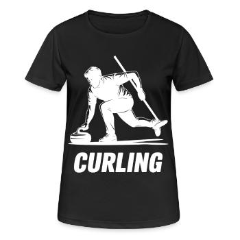 Silhouette d’action d’athlète Homme Curling - T-shirt respirant Femme - noir - Devant - AI Model Female 172 light (172cm)