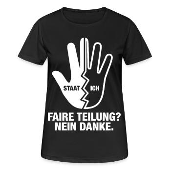 Fair sharing No thanks - Women's Breathable T-Shirt - black - Front - AI Model Female 172 light (172cm)