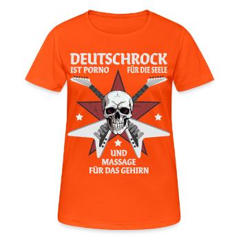 German rock is porn for the soul - Women's Breathable T-Shirt - neon orange - Front - AI Model Female 172 dark (172cm)